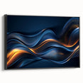 Colorful Abstract Wall Hangings – Navy & Gold Digital Wave Print