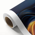 Colorful Abstract Wall Hangings – Navy & Gold Digital Wave Print