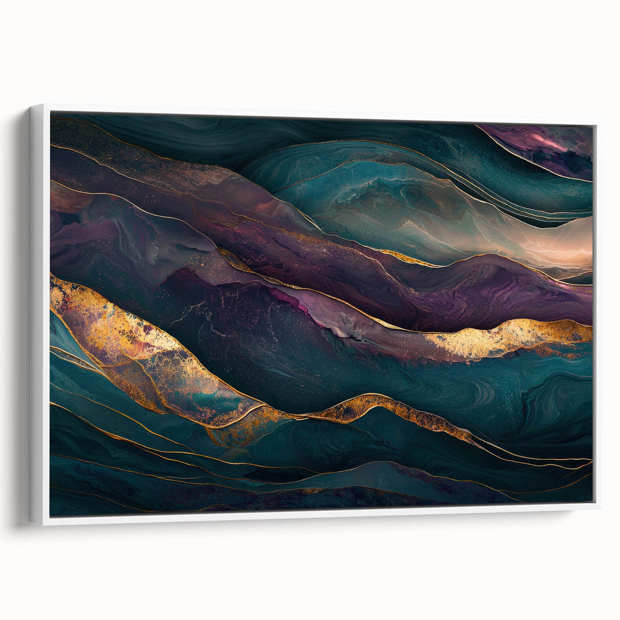 Premium Abstract Art Pieces – Teal & Plum Luxury Wall Decor