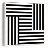 Modern Geometric Abstract Wall Art - Black and White Line Art