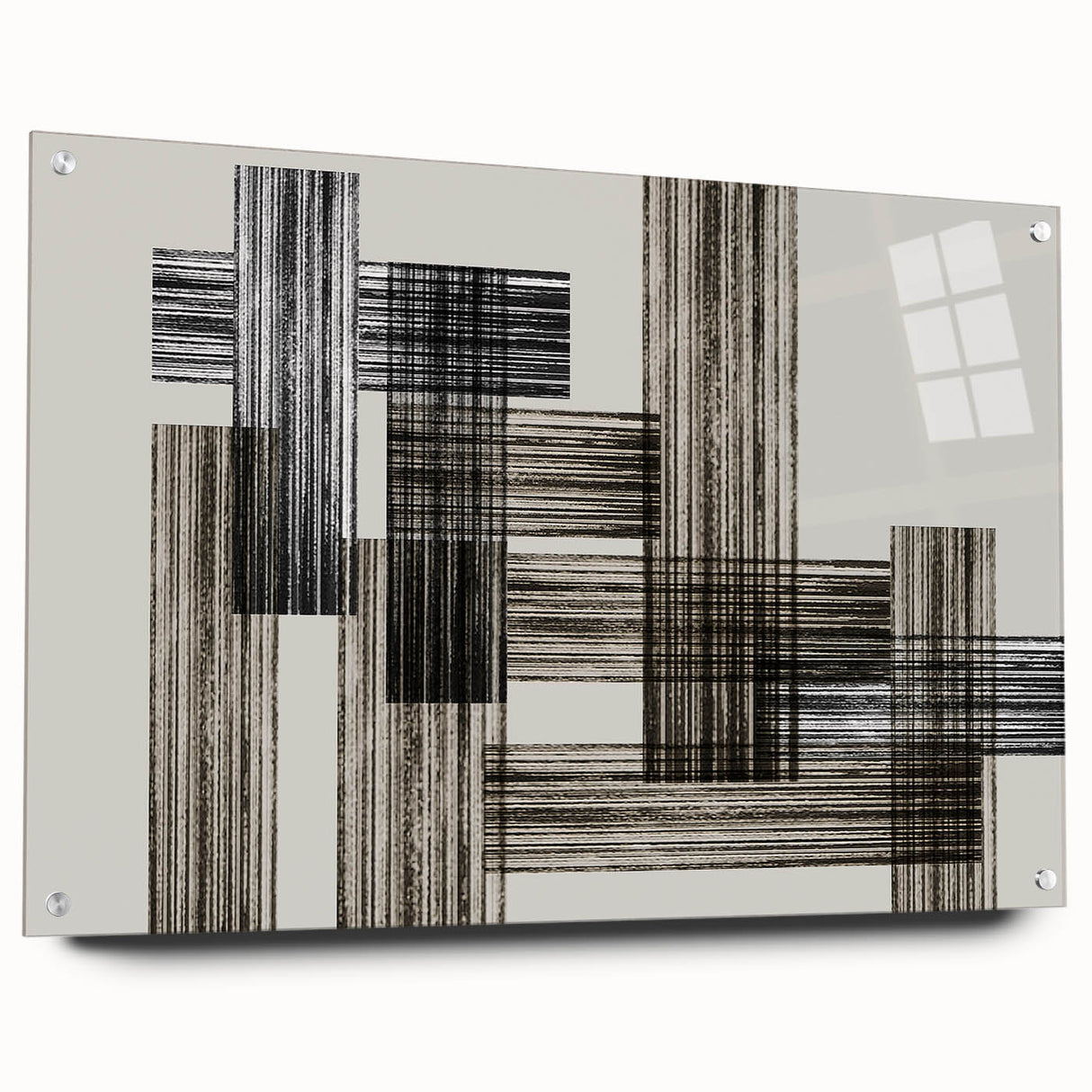 Structured Silence – Minimalist Abstract Wall Art in Gray and Black