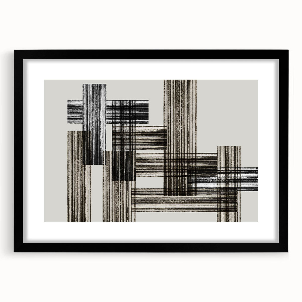 Structured Silence – Minimalist Abstract Wall Art in Gray and Black