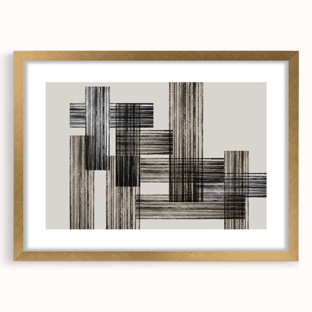 Structured Silence – Minimalist Abstract Wall Art in Gray and Black