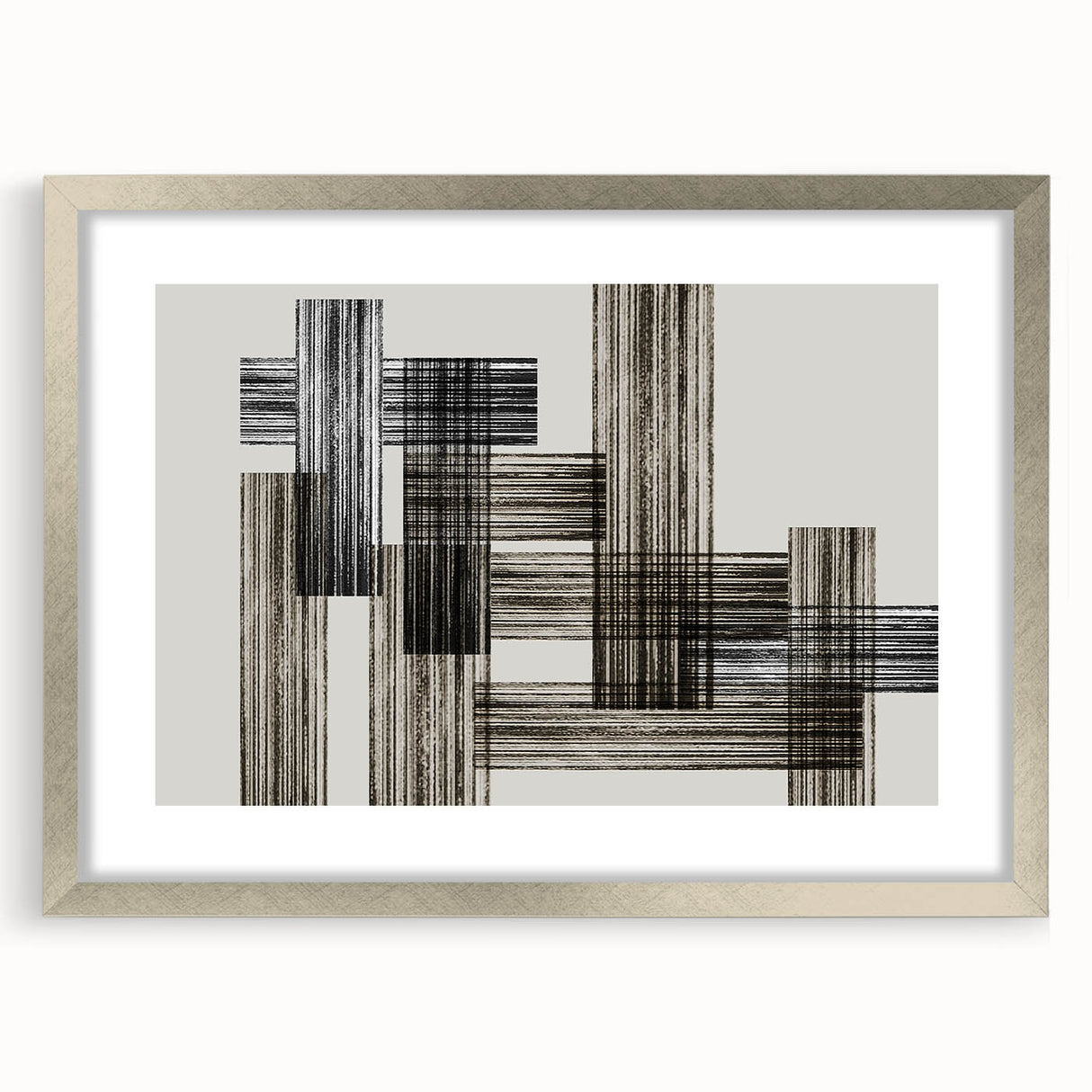 Structured Silence – Minimalist Abstract Wall Art in Gray and Black