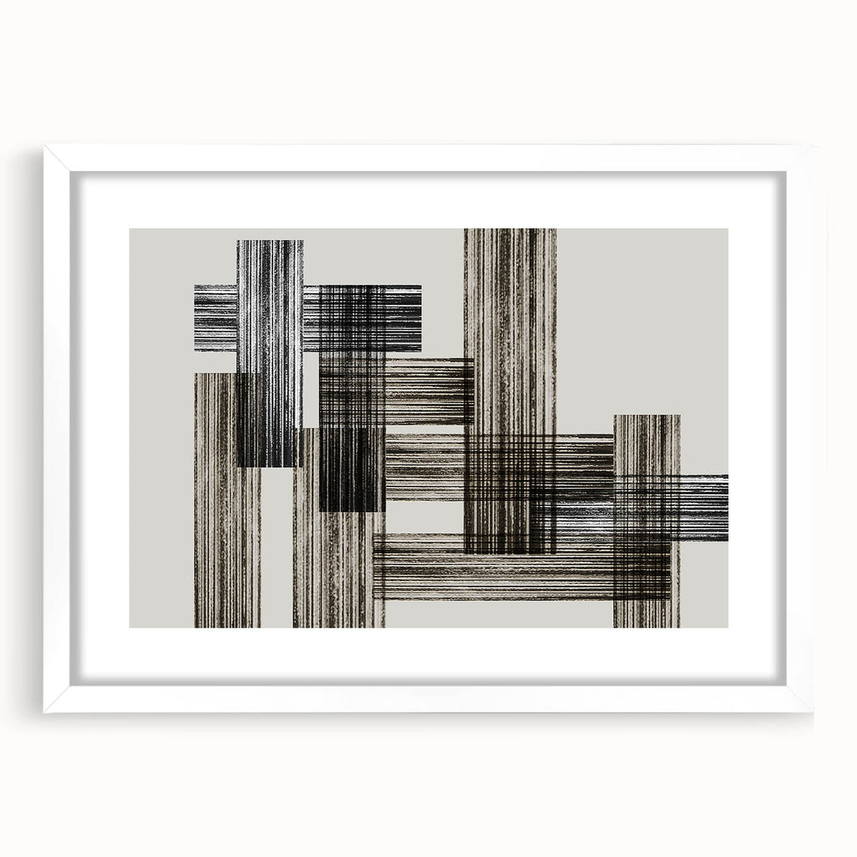 Structured Silence – Minimalist Abstract Wall Art in Gray and Black