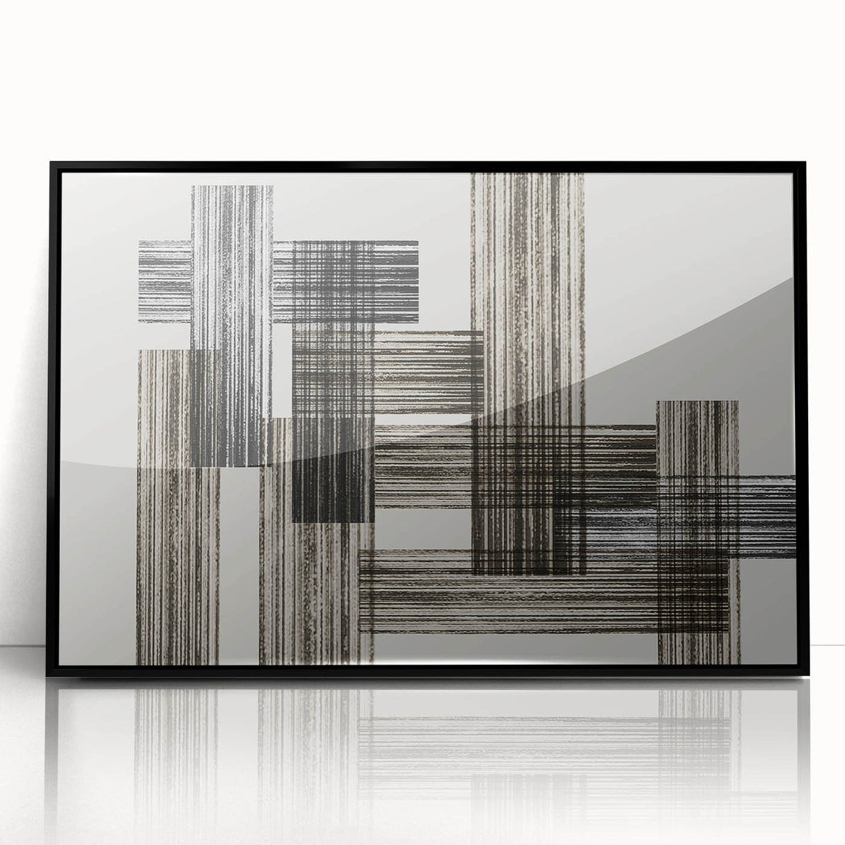 Structured Silence – Minimalist Abstract Wall Art in Gray and Black