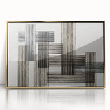 Structured Silence – Minimalist Abstract Wall Art in Gray and Black