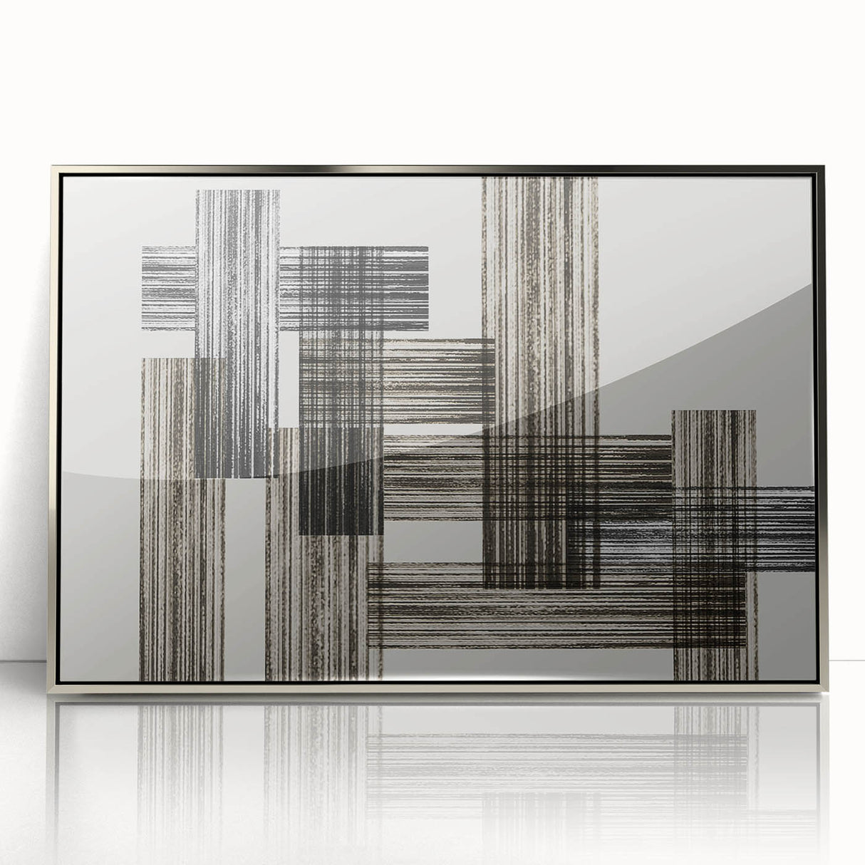 Structured Silence – Minimalist Abstract Wall Art in Gray and Black