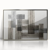 Structured Silence – Minimalist Abstract Wall Art in Gray and Black
