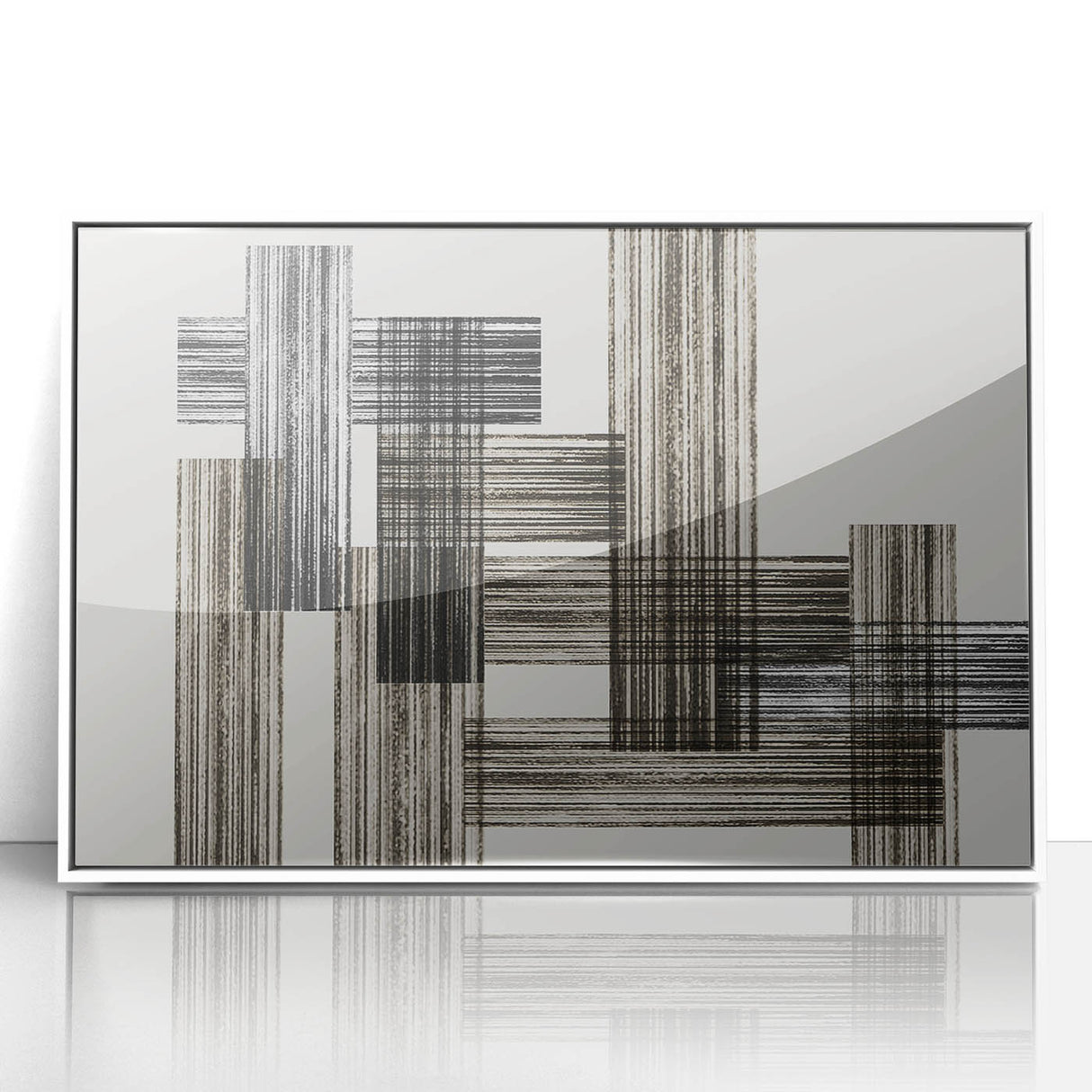 Structured Silence – Minimalist Abstract Wall Art in Gray and Black