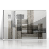 Structured Silence – Minimalist Abstract Wall Art in Gray and Black