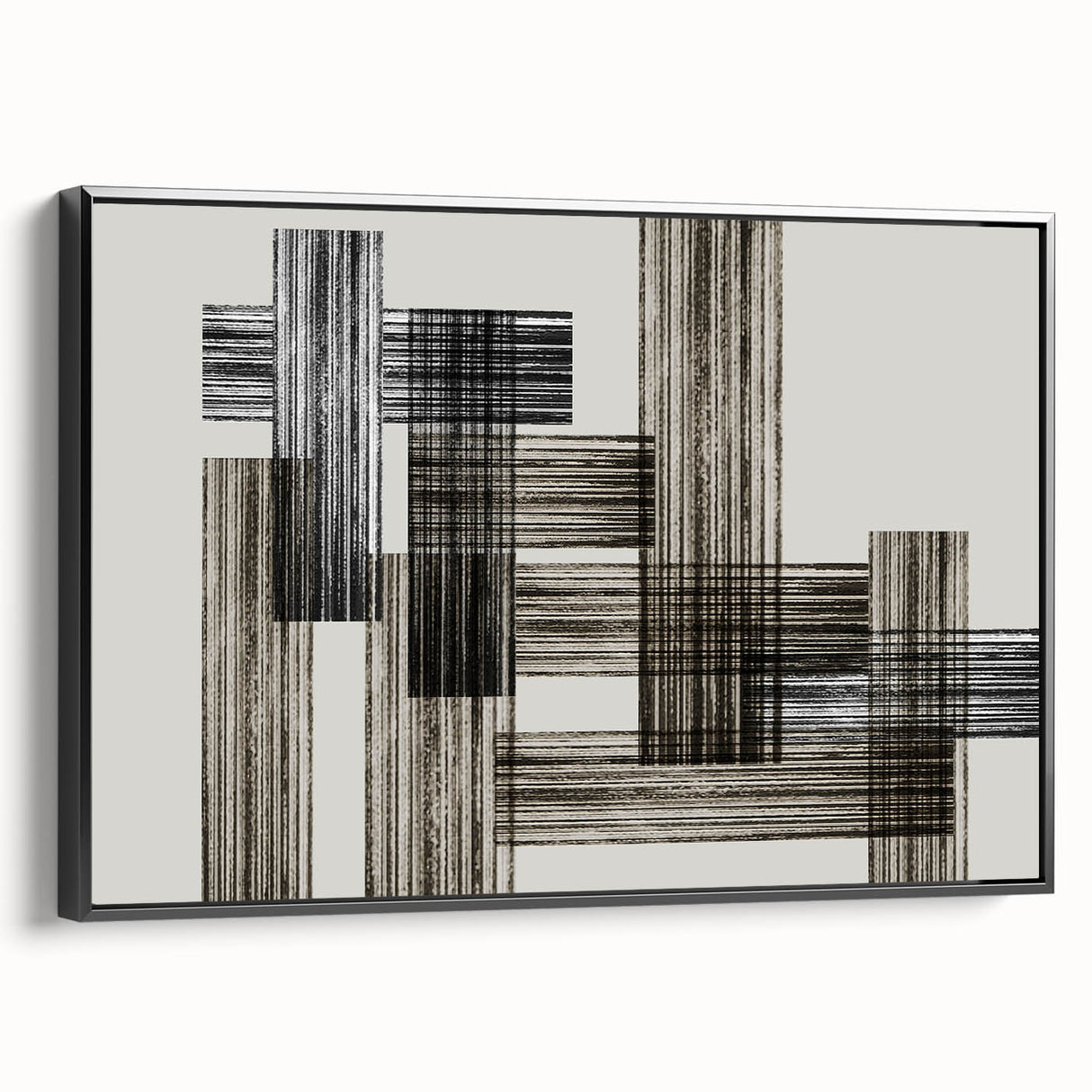 Structured Silence – Minimalist Abstract Wall Art in Gray and Black