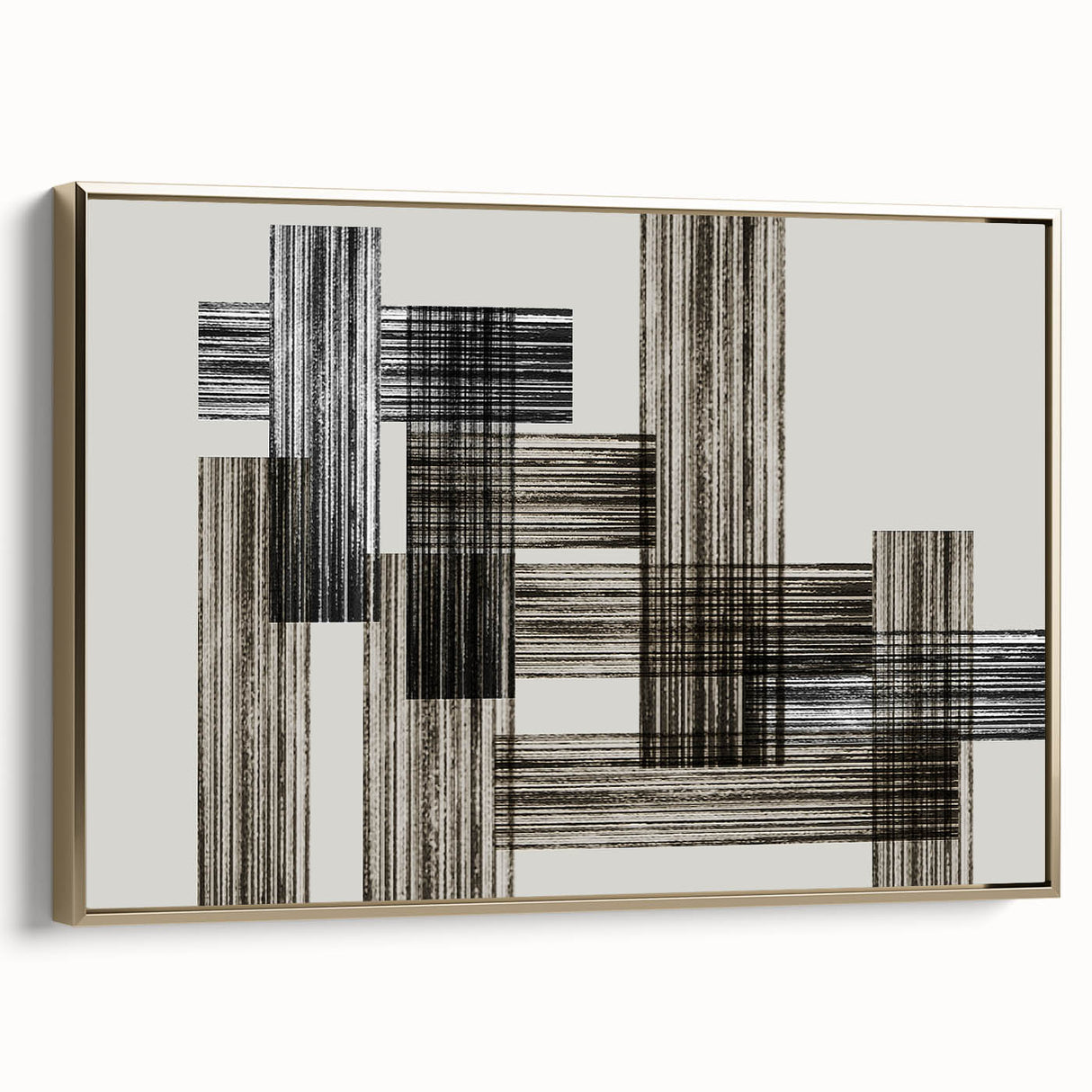 Structured Silence – Minimalist Abstract Wall Art in Gray and Black