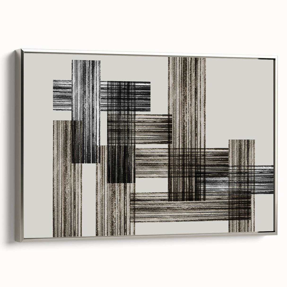 Structured Silence – Minimalist Abstract Wall Art in Gray and Black