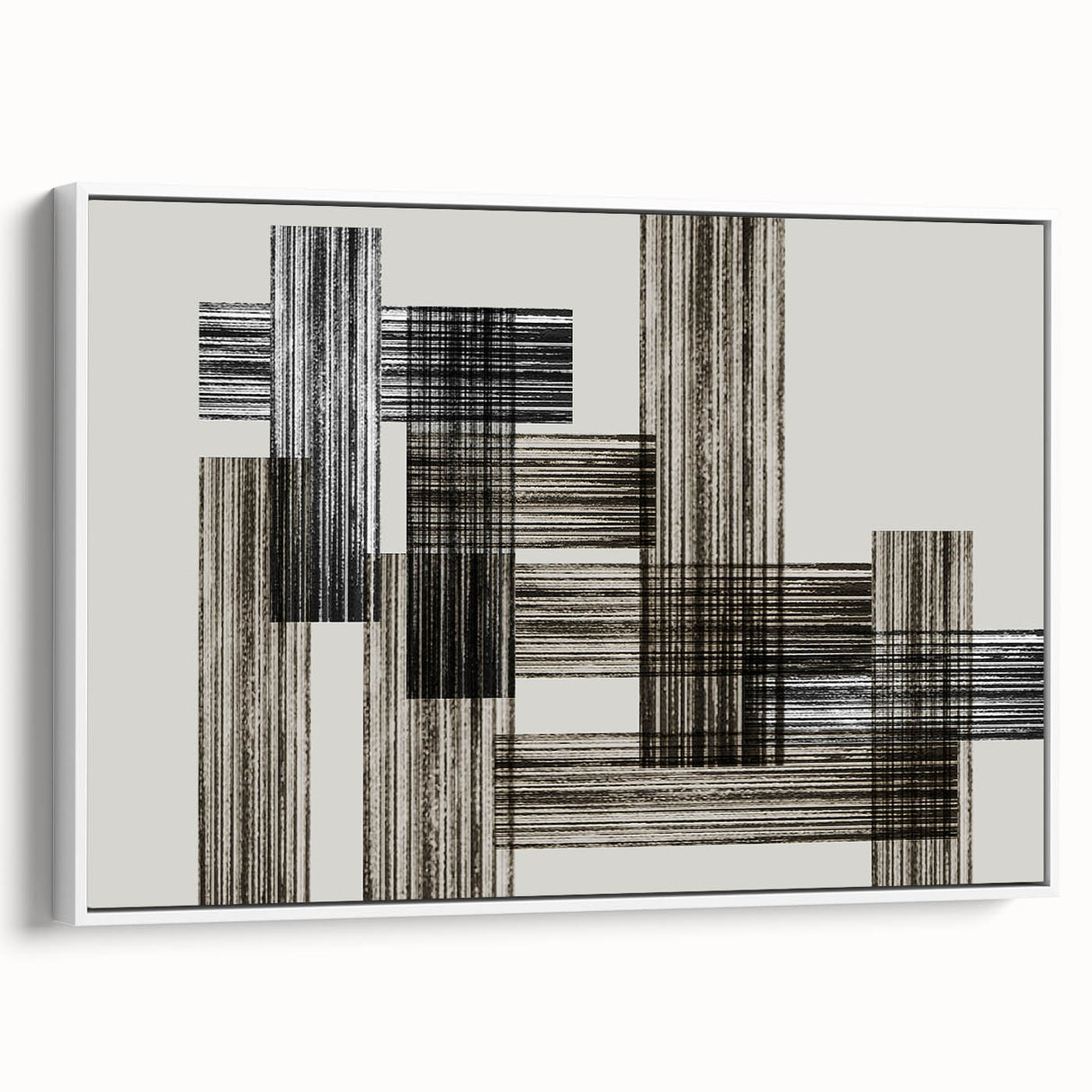 Structured Silence – Minimalist Abstract Wall Art in Gray and Black