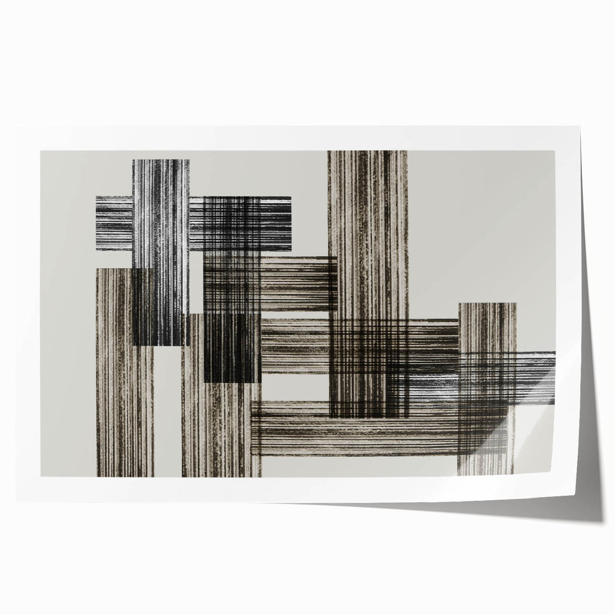 Structured Silence – Minimalist Abstract Wall Art in Gray and Black
