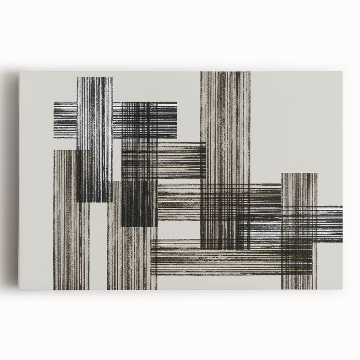 Structured Silence – Minimalist Abstract Wall Art in Gray and Black