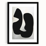 Geometric Minimalist Abstract Wall Art – Bold Black Organic Shapes