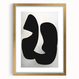 Geometric Minimalist Abstract Wall Art – Bold Black Organic Shapes