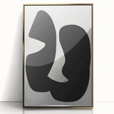 Geometric Minimalist Abstract Wall Art – Bold Black Organic Shapes