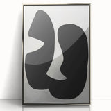 Geometric Minimalist Abstract Wall Art – Bold Black Organic Shapes
