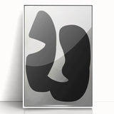 Geometric Minimalist Abstract Wall Art – Bold Black Organic Shapes