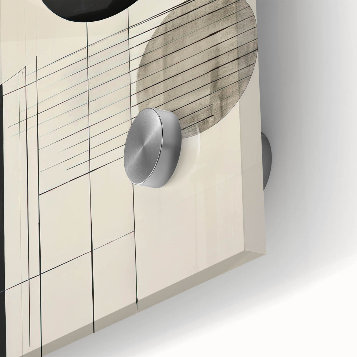 Abstract Geometric Wall Art – Minimalist Black, White, and Line Design