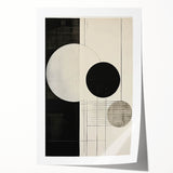 Abstract Geometric Wall Art – Minimalist Black, White, and Line Design