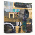 Geometric Moody Modern Wall Art - Black, Gold & Teal Abstract Print