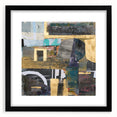 Geometric Moody Modern Wall Art - Black, Gold & Teal Abstract Print