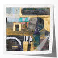 Geometric Moody Modern Wall Art - Black, Gold & Teal Abstract Print
