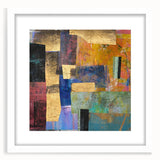 Vibrant Moody Modern Wall Art - Abstract Multicolor & Gold Print