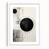 Geometric Minimalist Abstract Wall Art – Monochrome Circles & Lines