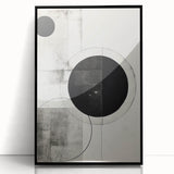 Geometric Minimalist Abstract Wall Art – Monochrome Circles & Lines