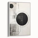Geometric Minimalist Abstract Wall Art – Monochrome Circles & Lines