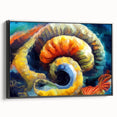 Modern Fluid Art Prints - Fluid Abstract Wall Art in Blue and Yellow