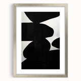 Geometric Minimalist Abstract Wall Art – Bold Black and White Shapes