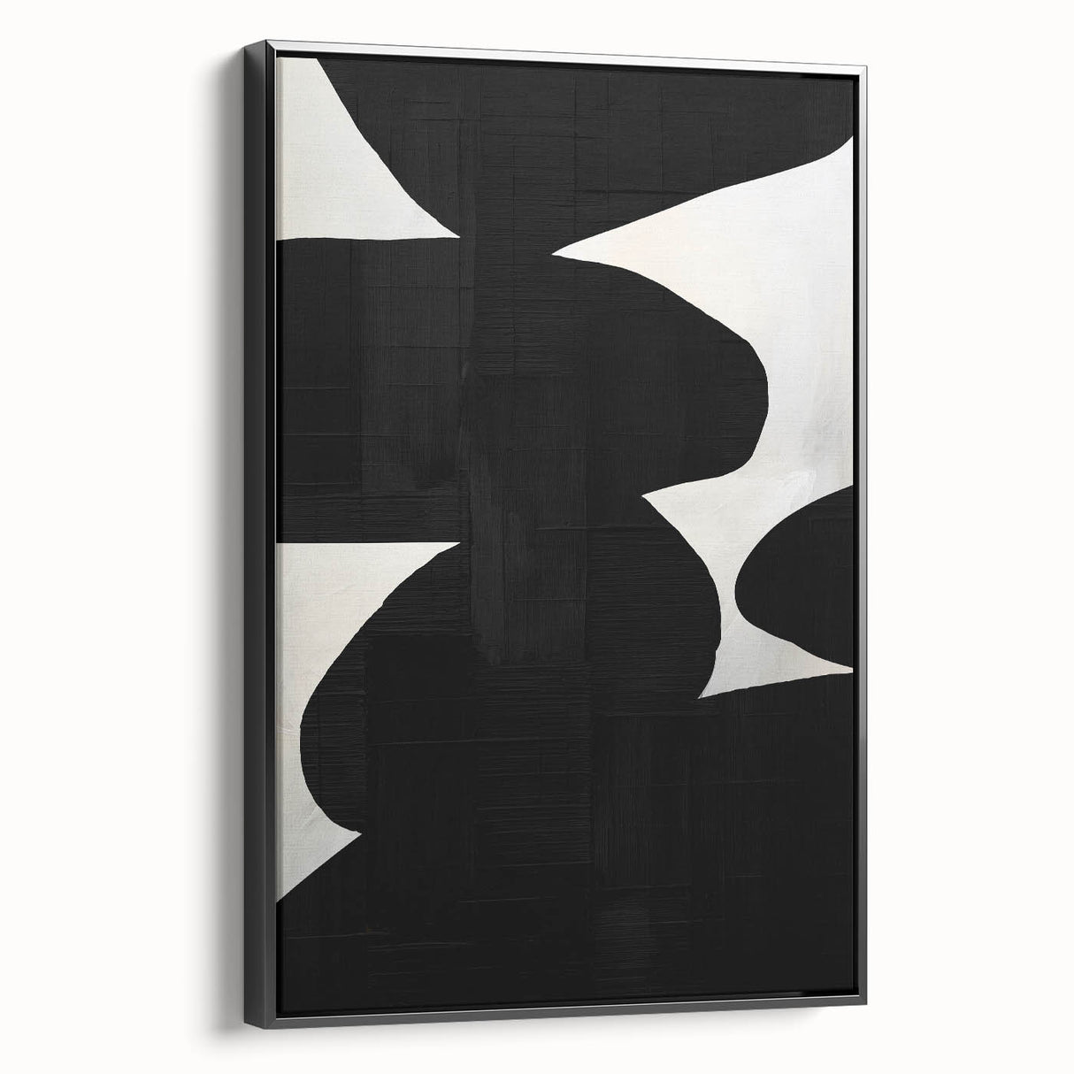 Geometric Minimalist Abstract Wall Art – Bold Black and White Shapes