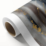 Elegant Moody Modern Wall Art - Abstract Gray, Gold & Black Print