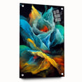 Fluid Abstract Wall Art - Contemporary Fluid Art Pieces in Teal Blue