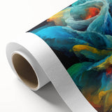 Fluid Abstract Wall Art - Contemporary Fluid Art Pieces in Teal Blue