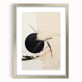 Modern Geometric Wall Art – Minimalist Abstract Black Circle Painting