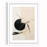 Modern Geometric Wall Art – Minimalist Abstract Black Circle Painting