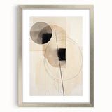 Minimalist Abstract Canvas Prints – Geometric Circles in Beige & Black