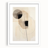 Minimalist Abstract Canvas Prints – Geometric Circles in Beige & Black