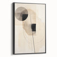 Minimalist Abstract Canvas Prints – Geometric Circles in Beige & Black