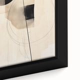 Minimalist Abstract Canvas Prints – Geometric Circles in Beige & Black