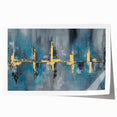 Skyline Moody Modern Wall Art - Abstract Blue, Gold & Gray Print