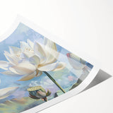 Vibrant close-up of a floral canvas print showcasing intricate details and bold colors, perfect for enhancing home decor with a nature-inspired aesthetic.