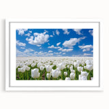 Vibrant botanical wall art canvas print showcasing colorful flowers with intricate details, rolled for easy shipping in a protective cardboard tube. Ideal for home decor.